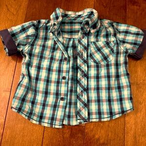 MOTHERCARE • Kids Plaid Shirt - Blue and Green